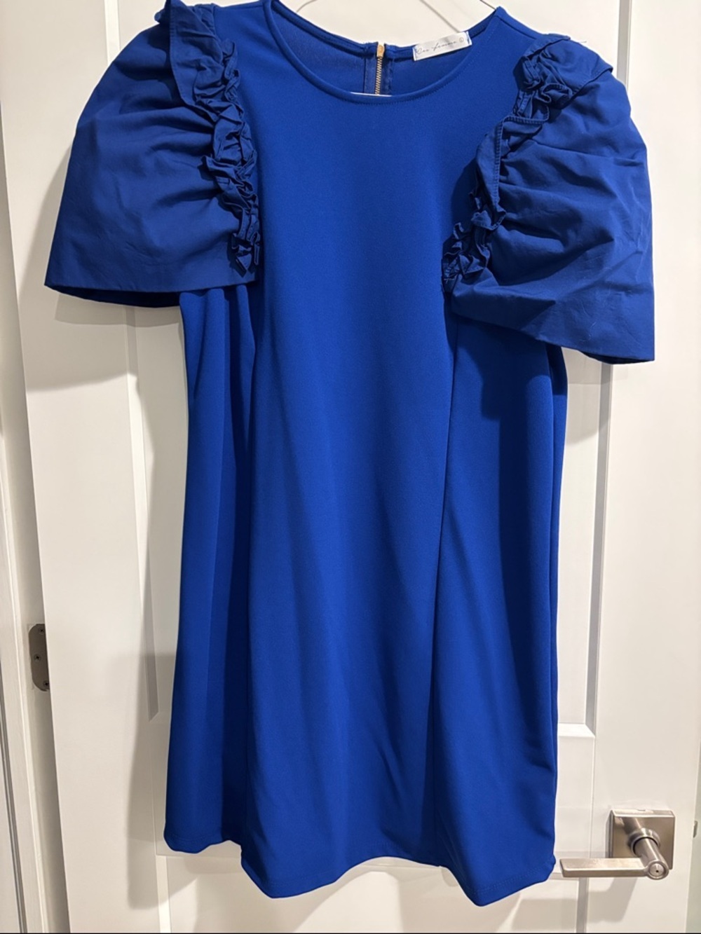 Ces Femme Women’s Short Ruffle Sleeve Dress Large